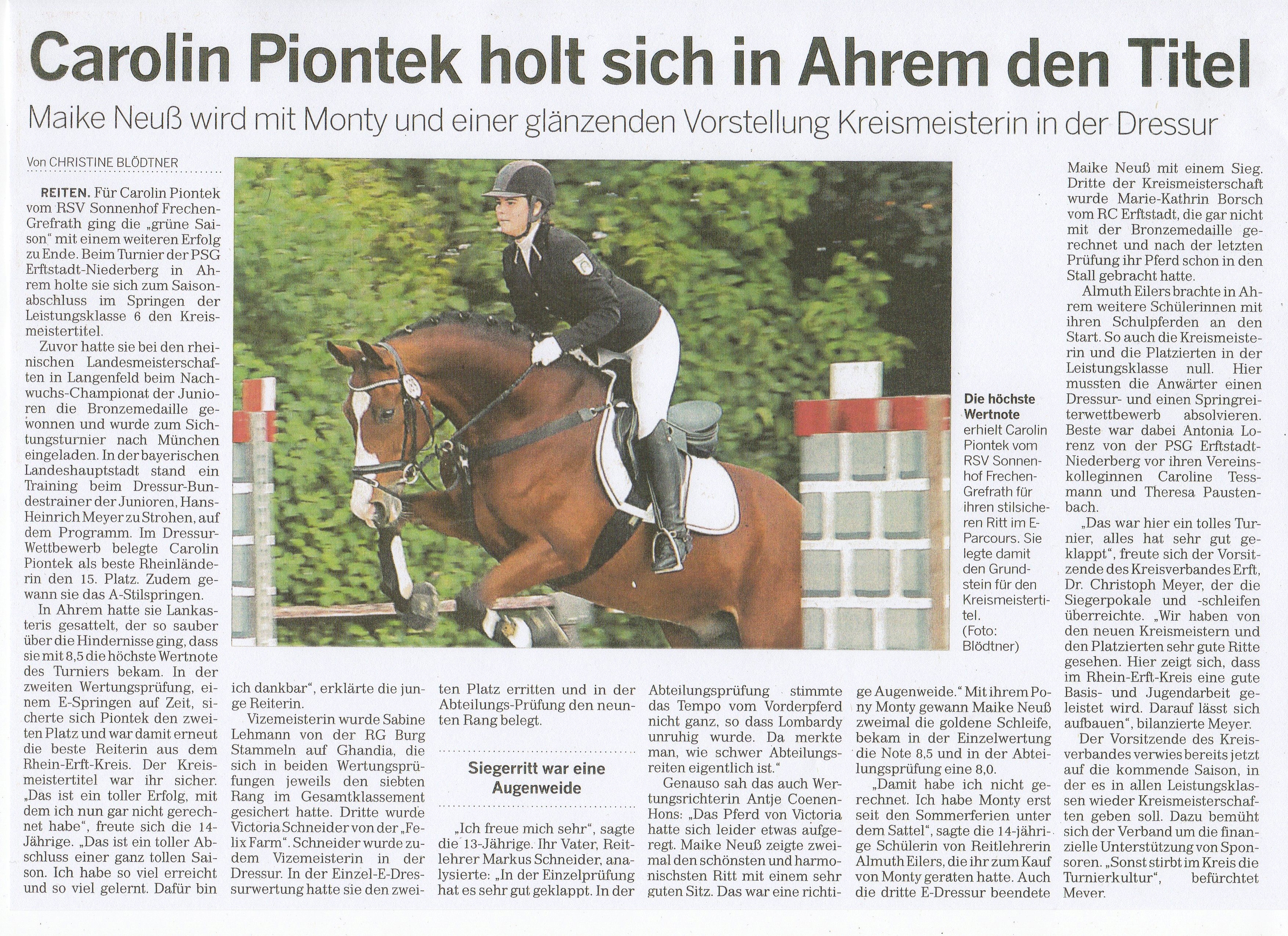 Zeitungsartikel Rundschau 9.10.2013